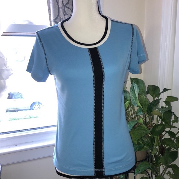 Oleg Cassini Blue Top - Picture 1 of 5